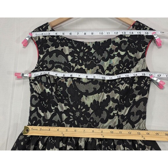 Eliza J Womens Whimsigoth Dress Fit Flare Metallic Black Fairy Goth Party Size 6 - Picture 11 of 15